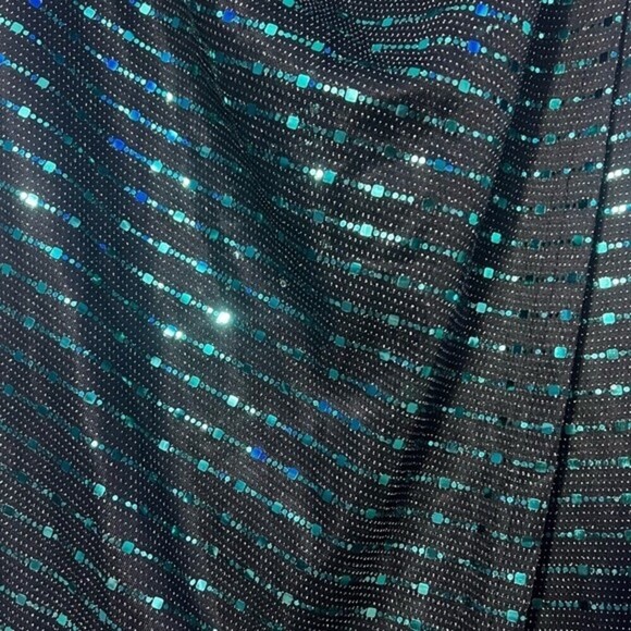 Love & lemonade dark green dress curve Deep V neck wrap sequin long sleeves 1XL - Picture 10 of 13